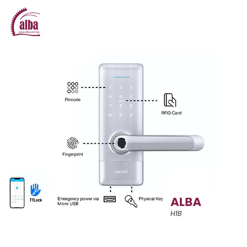 ALBA - H1B - Elegant Design 7 Way Operated Fingerprint, Card, Pin, App ...